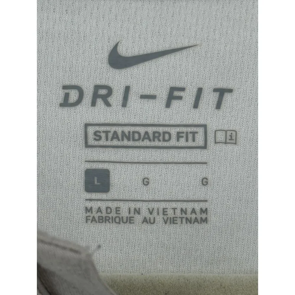 Nike Dri-FIT Men's Quarter Zip Pullover Cream Long Sleeve L Golf Tennis Athletic